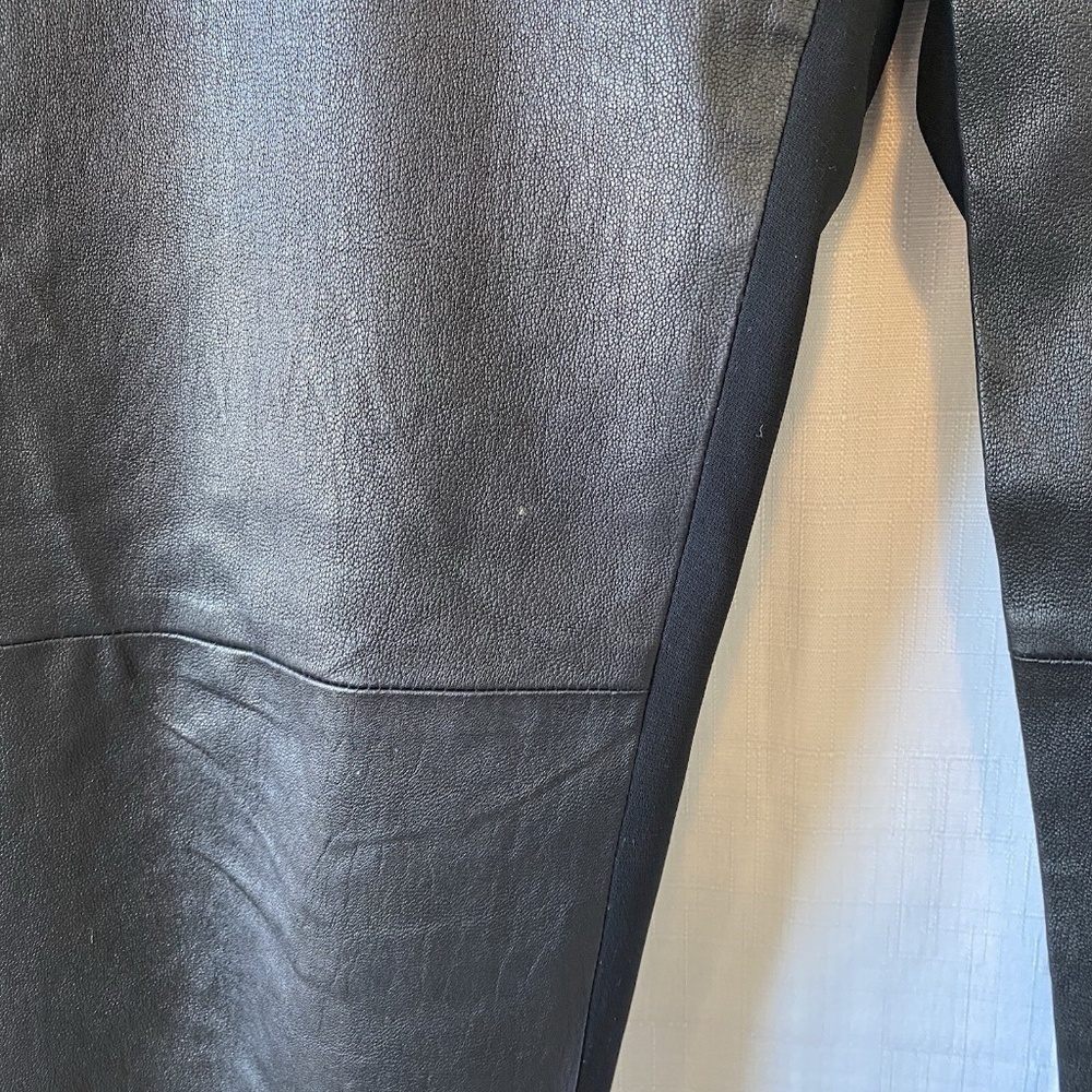 Rag & Bone Womens Lamb Leather Combo Mid Rise Slim Leg Trouser Black Size 12 - Picture 4 of 15
